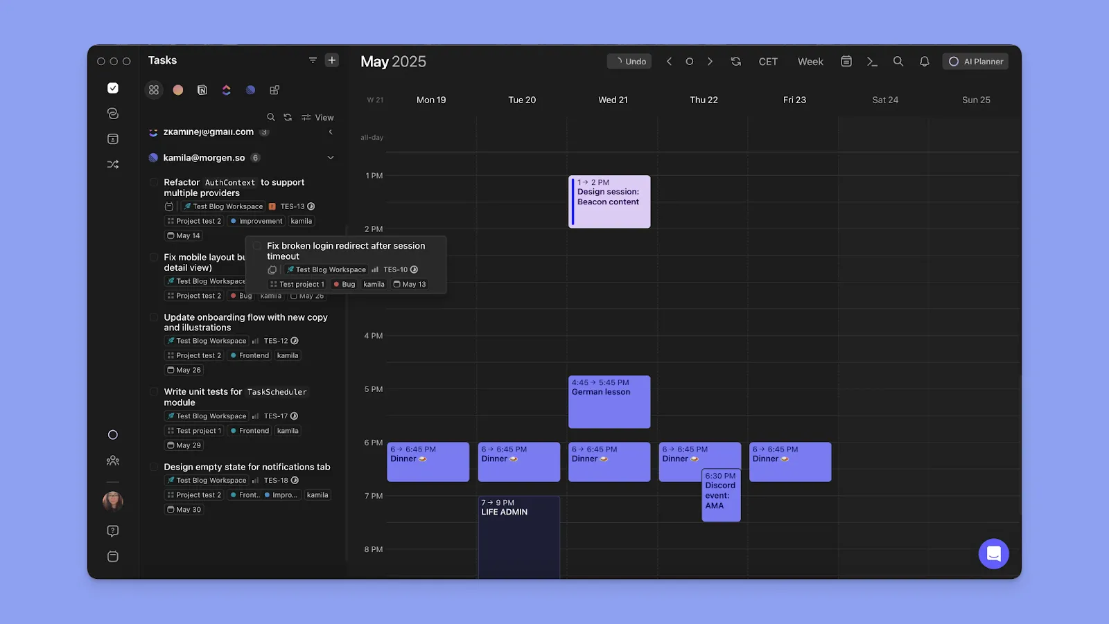 Morgen focus time schedule