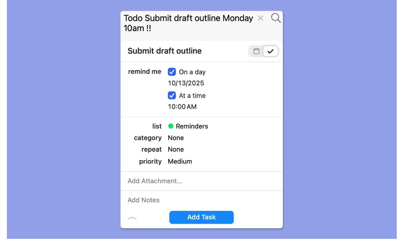 Ease of Use fantastical