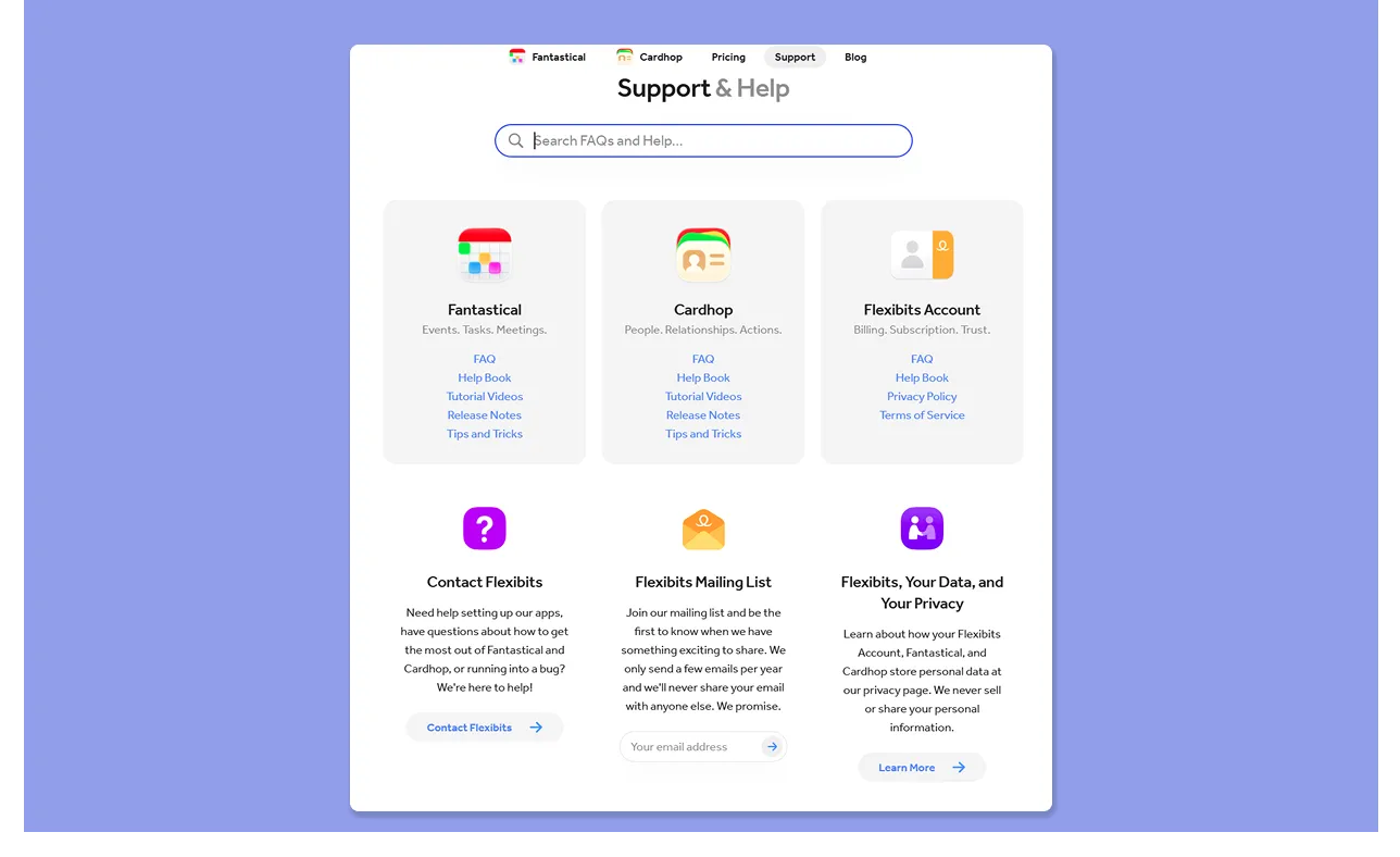 Customer Support fantastical
