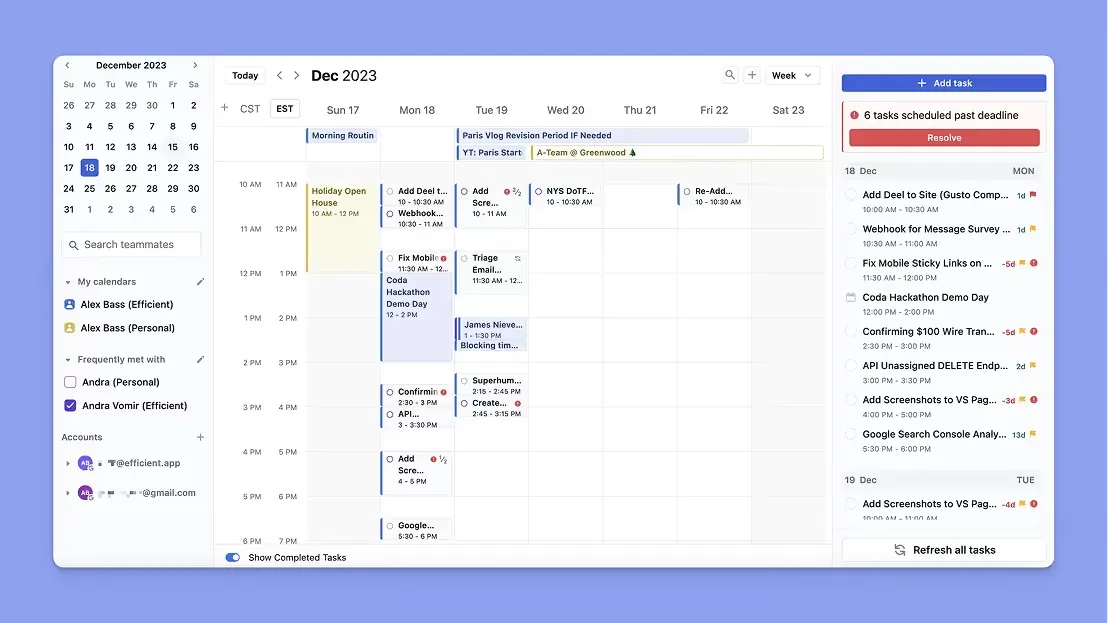 Motion Kalender-Funktionen