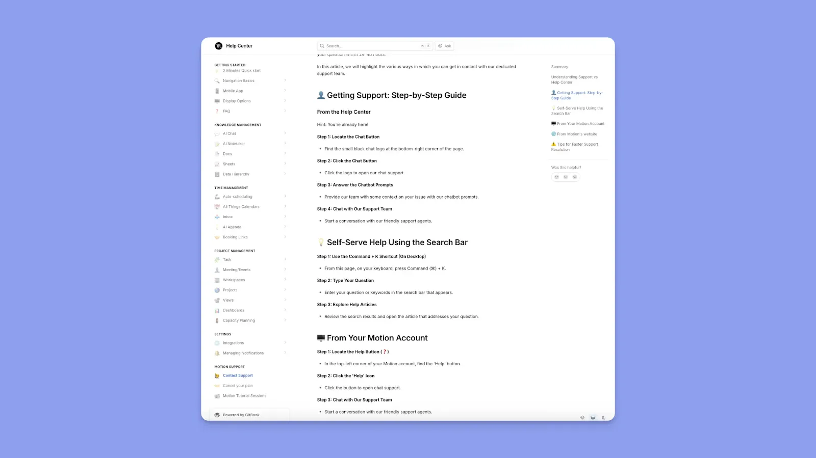 Support client Motion
