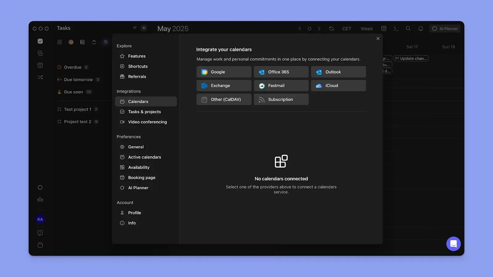 Integraciones de calendario y herramientas de tareas Morgen
