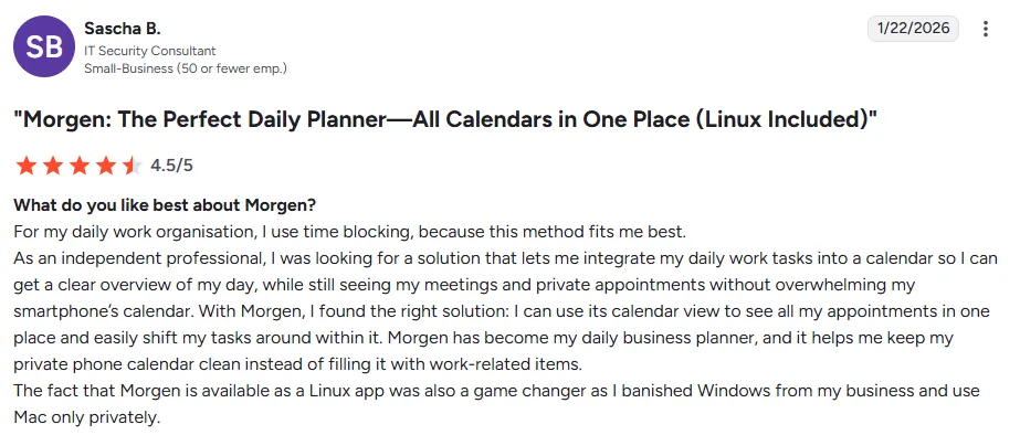 Morgen-Kundenbewertungen