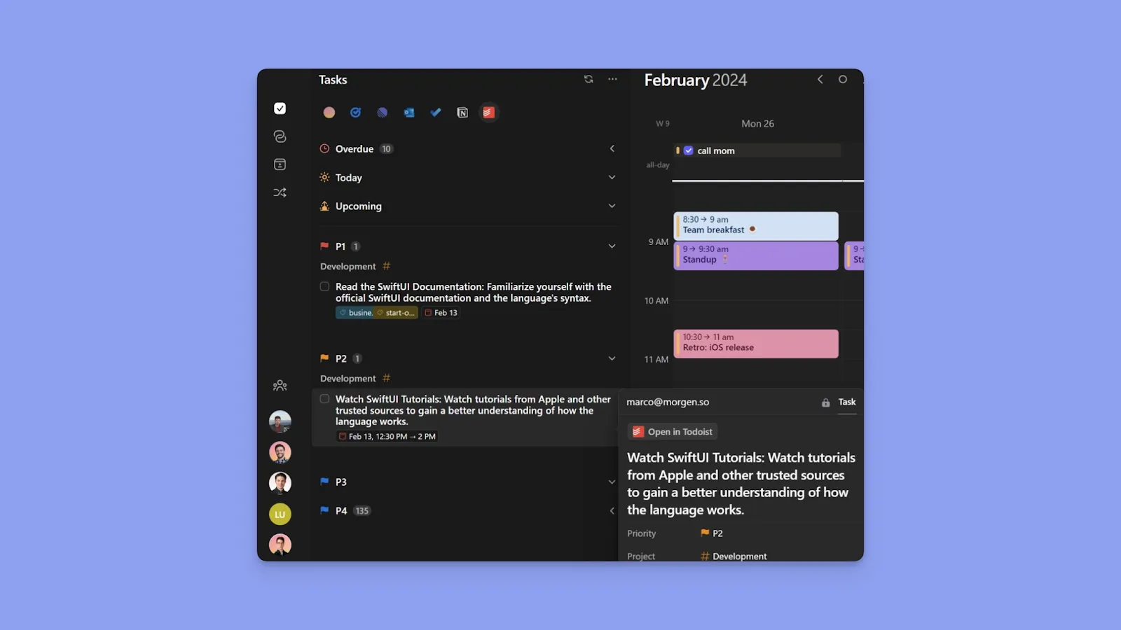 Morgen Aufgabenkalender