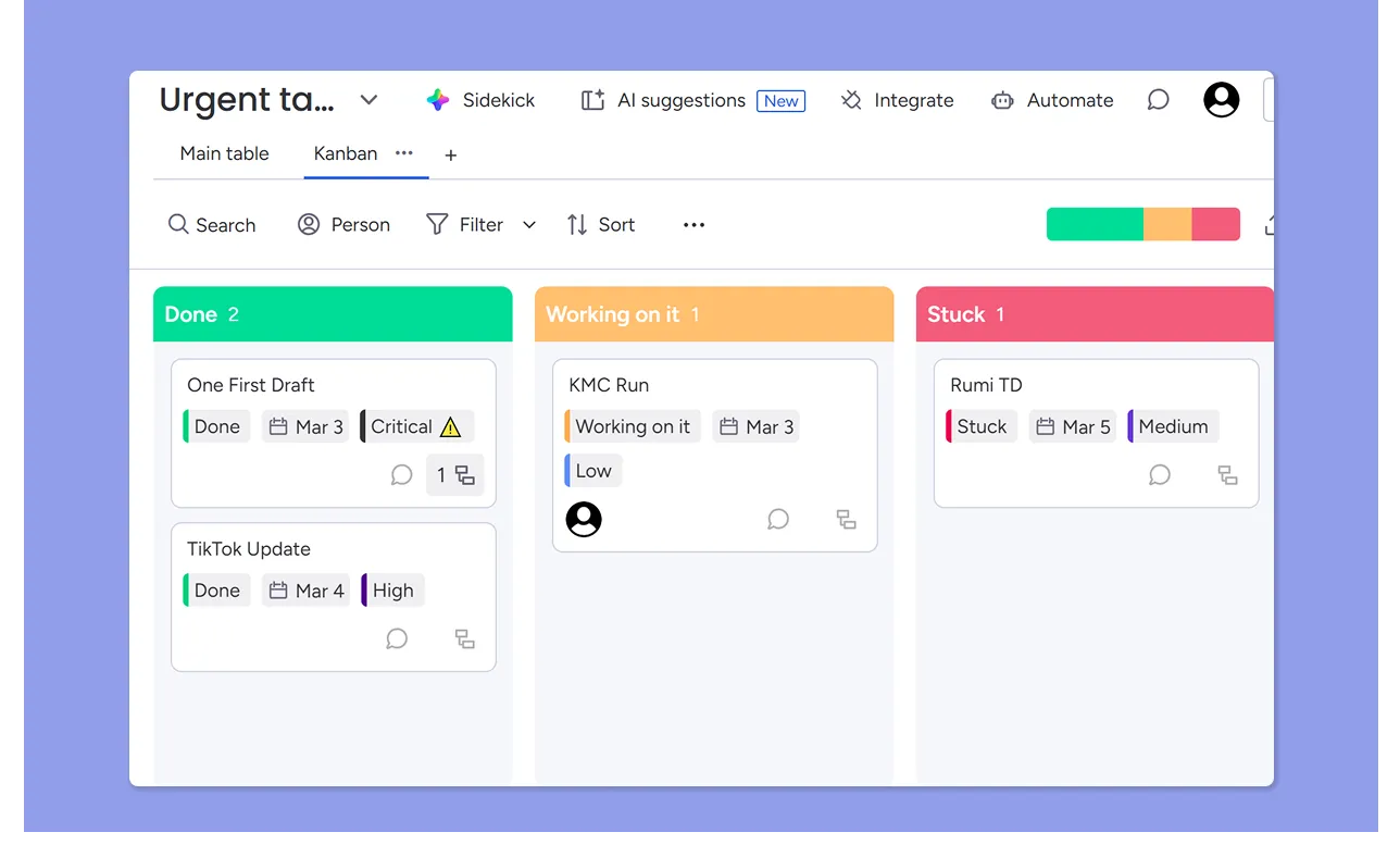 Monday task management