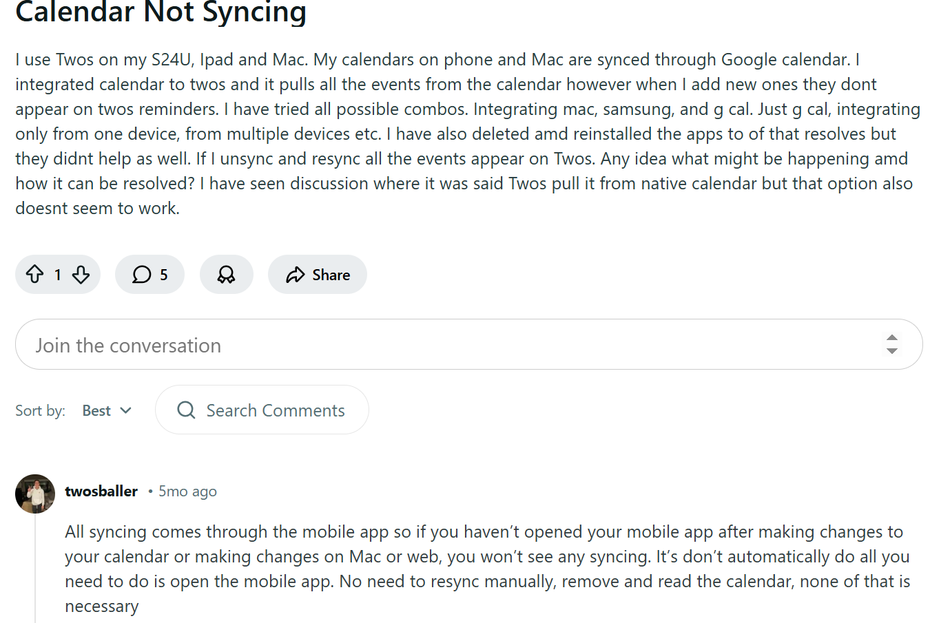 Twos negative review