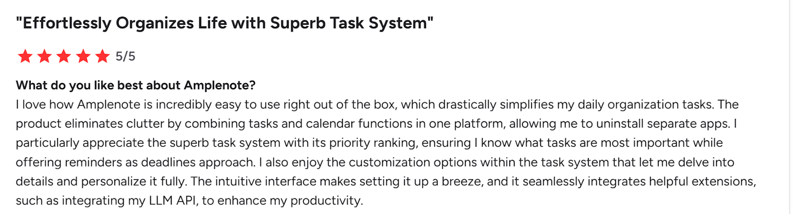 Amplenote positive review