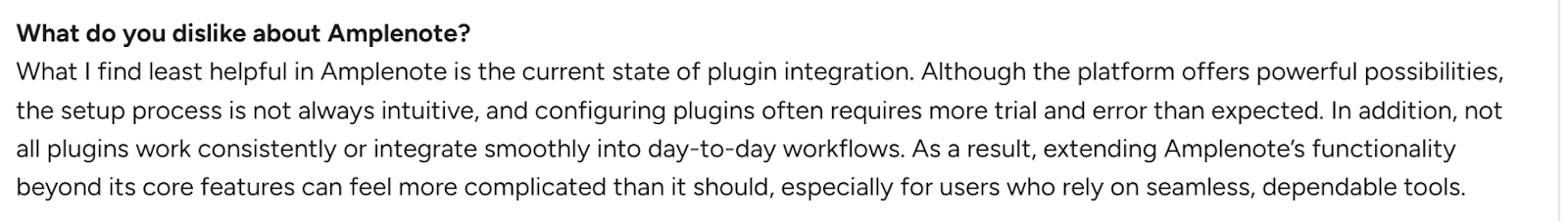 Amplenote negative review
