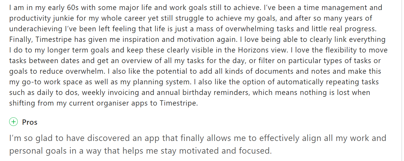 Timestripe positive review