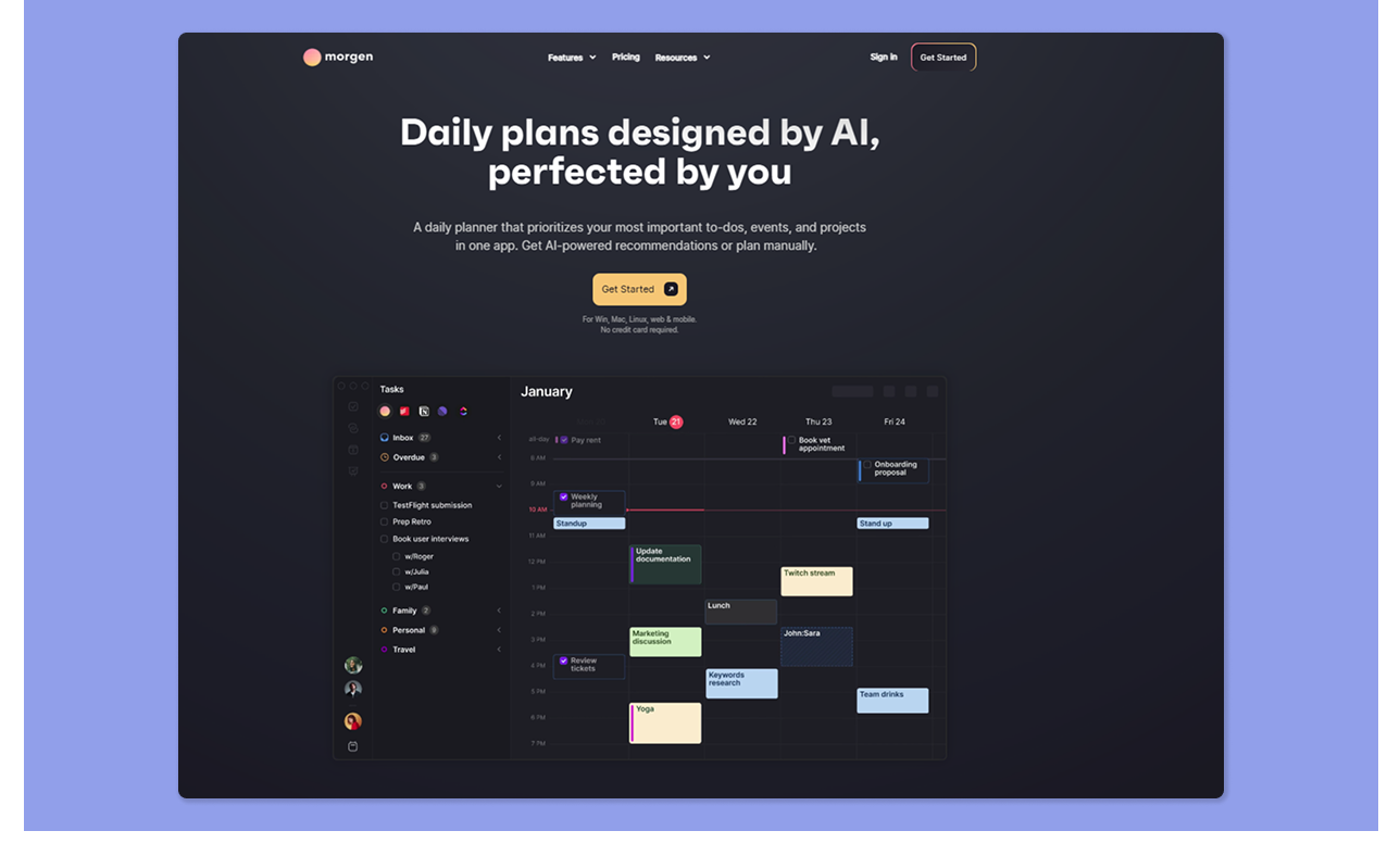 Morgen AI scheduling