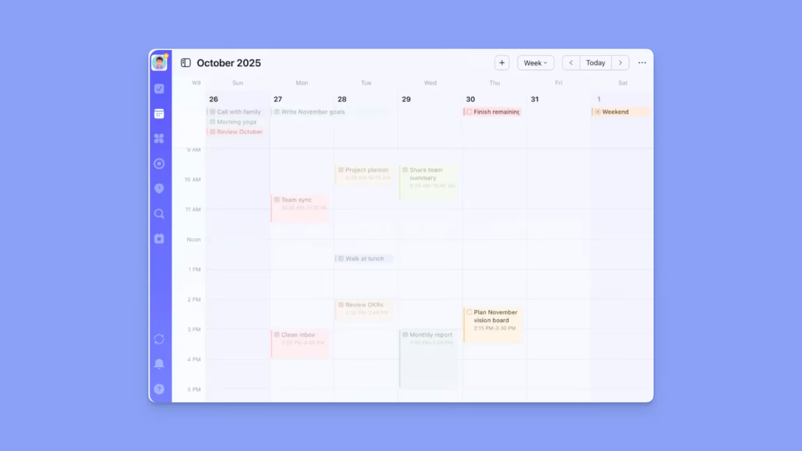 TickTick calendar management
