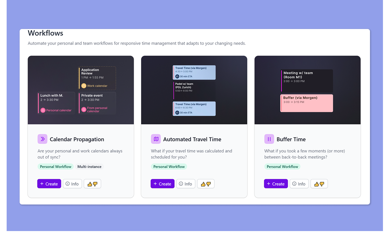 Morgen Calendar Automations