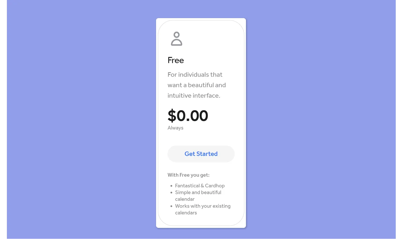 Fantastical free plan