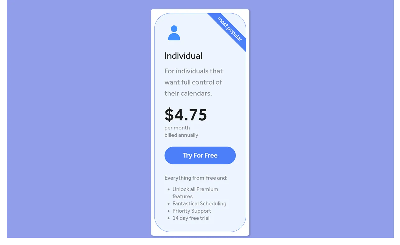 Fantastical individual plan