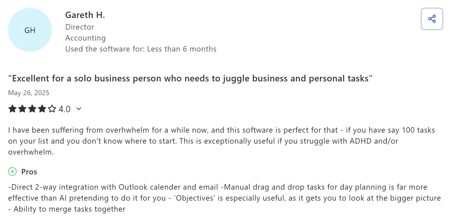 Sunsama Tool Customer Reviews positive