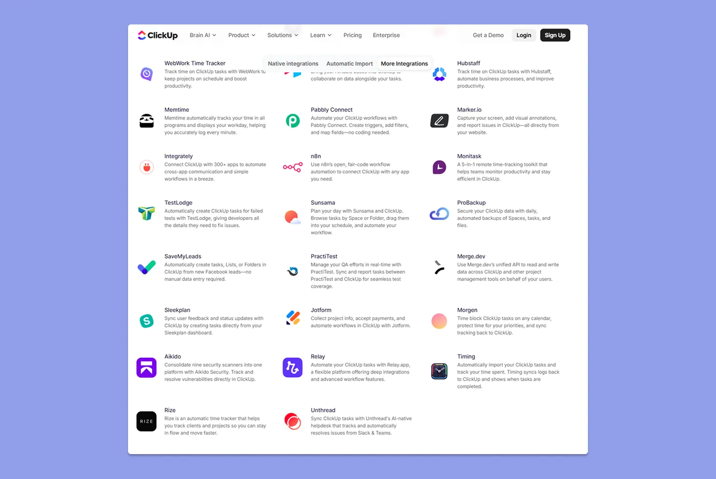 Intégration ClickUp