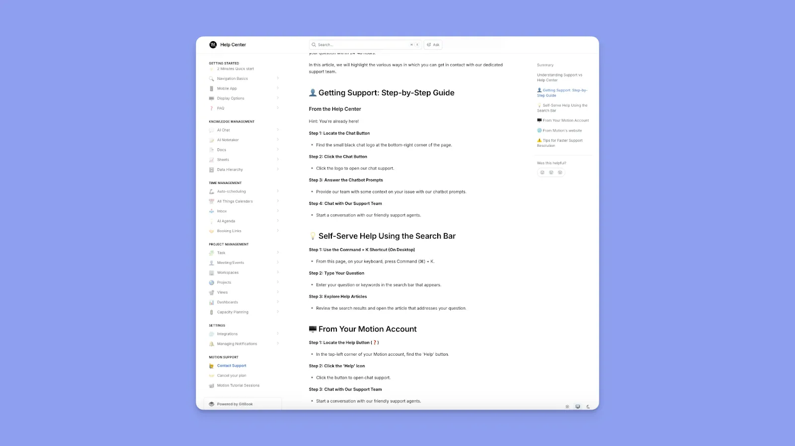 Support client Motion