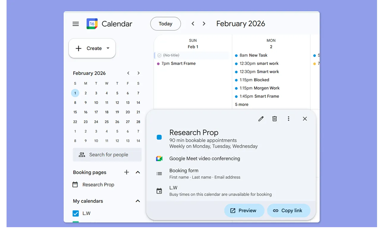 Google Calendar Meeting Planning