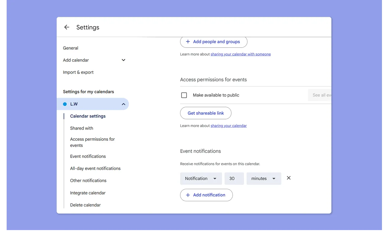 Google Calendar Collaboration