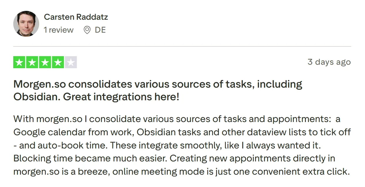 Morgen Customer Reviews