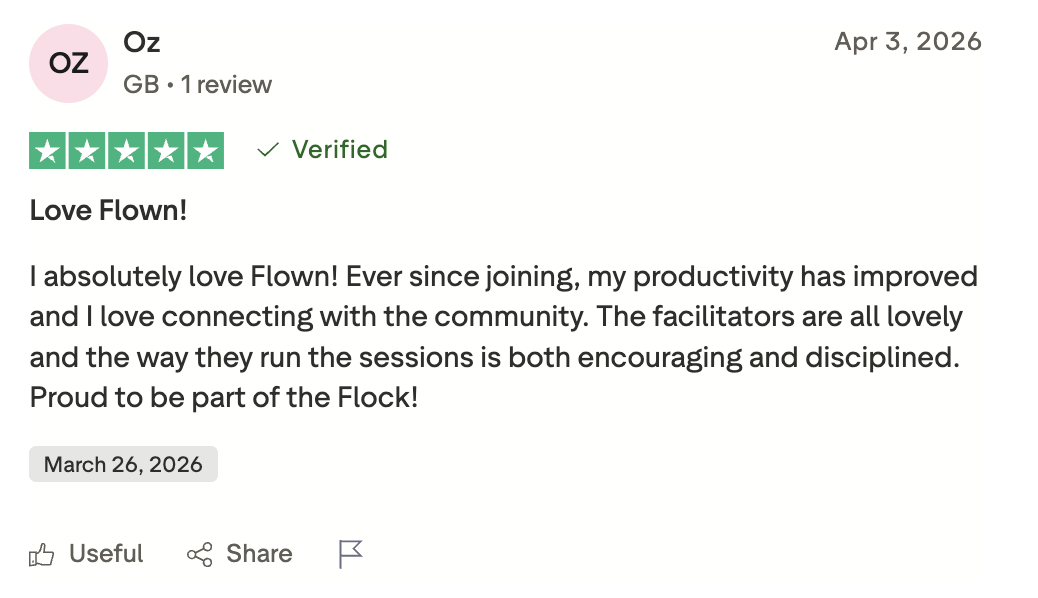 Trustpilot review about FLOWN