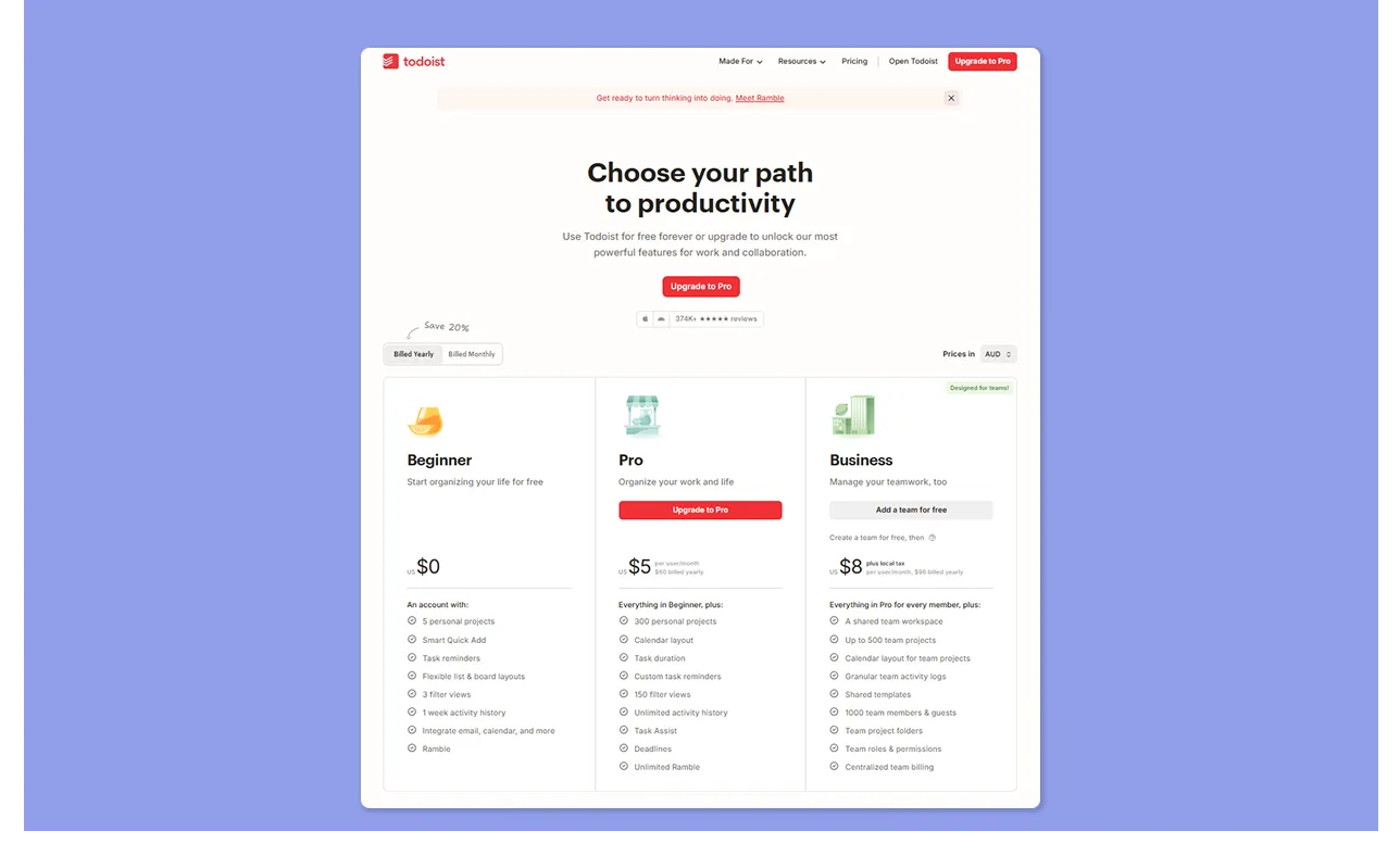 Todois Pricing