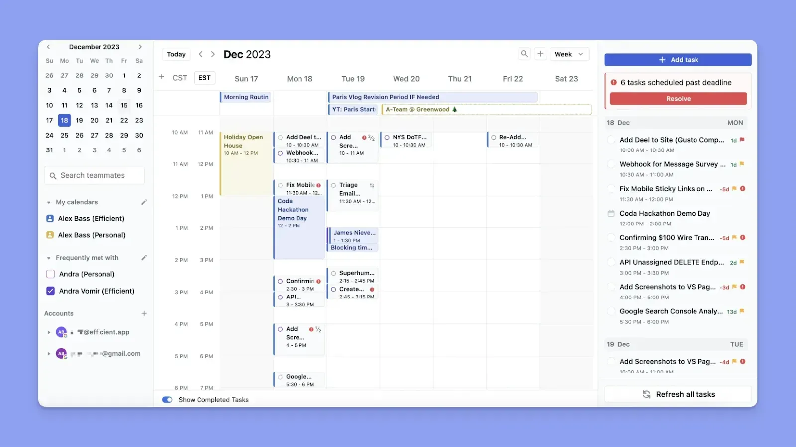 Motion Calendar Support