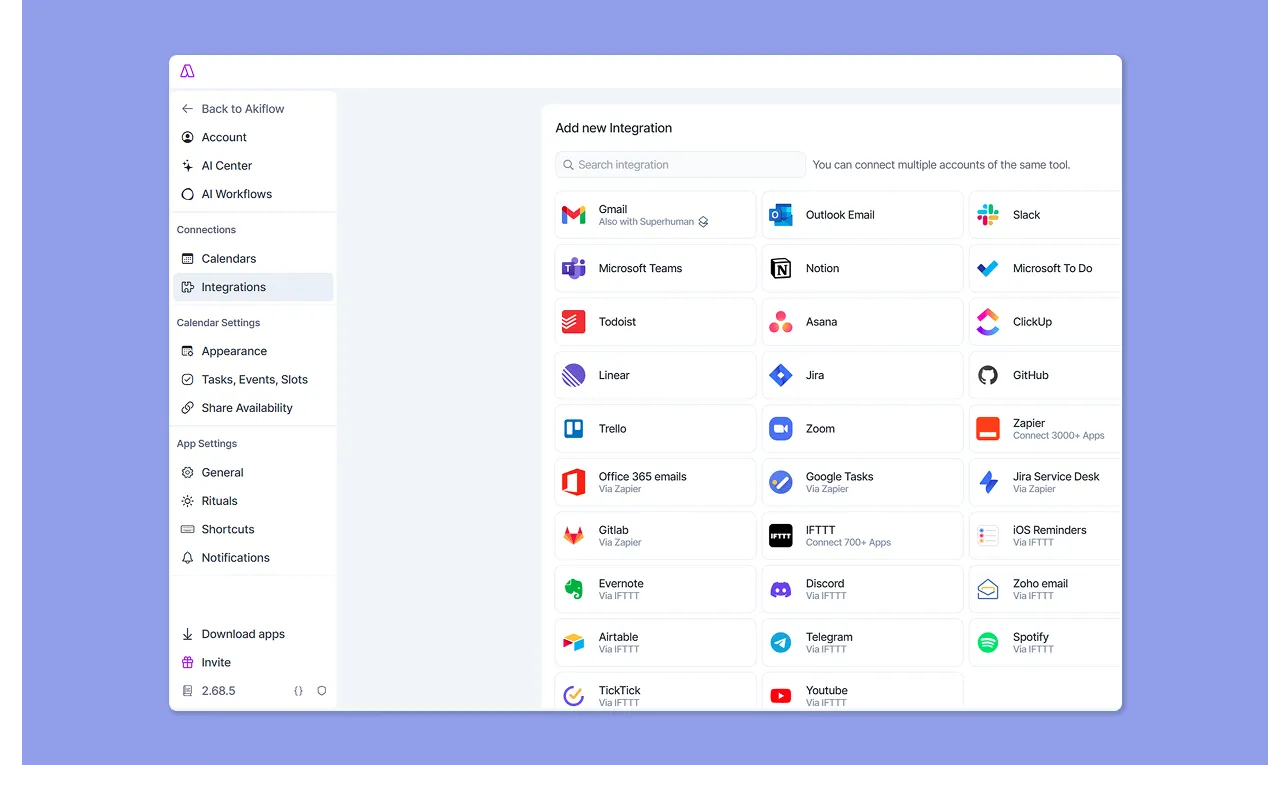 Akiflow Integrations