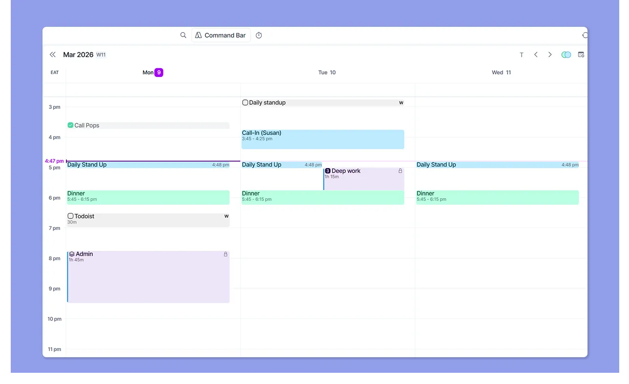 akiflow Calendar Management
