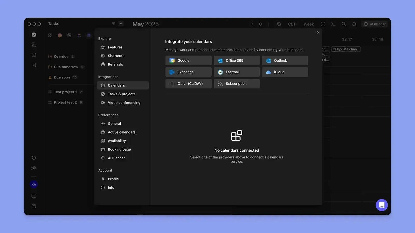 Morgen Deep Calendar and Task Integrations