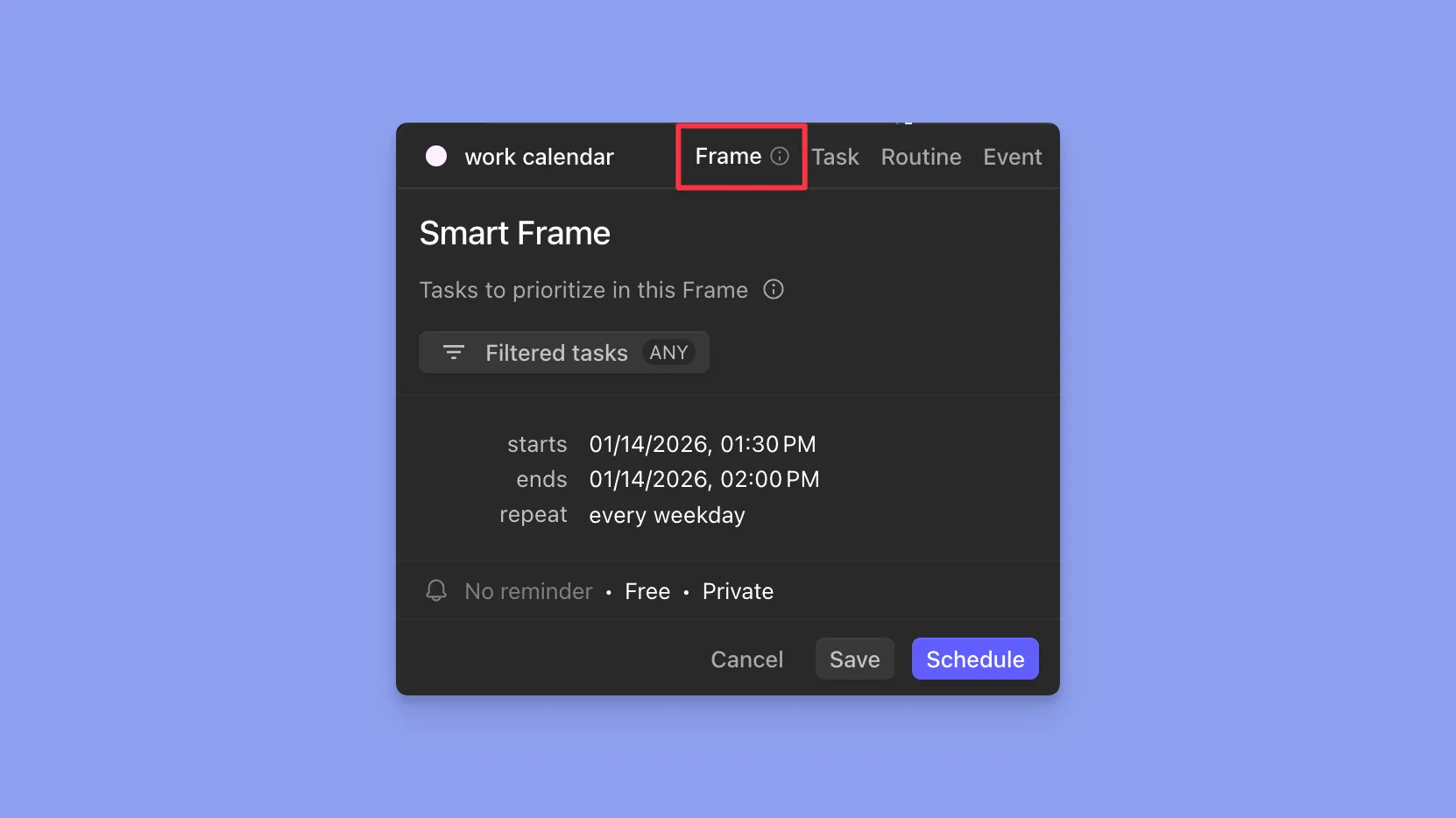 Morgen Frame-Based Planning System
