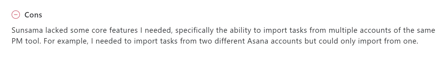 Sunsama Customer Reviews Cons