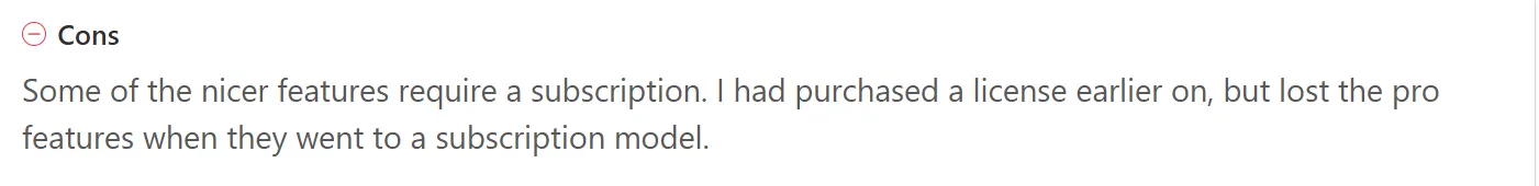Fantastical Customer Reviews Cons
