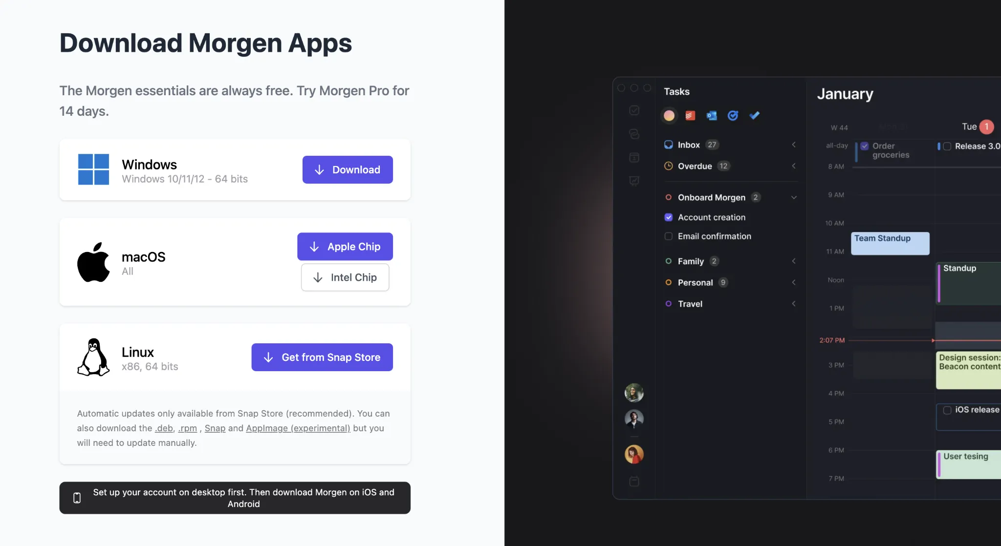 Morgen Cross-Platform Planning Hub