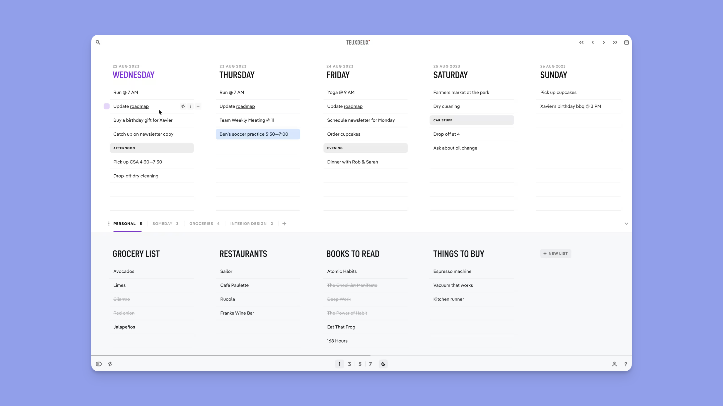 teuxdeux ui