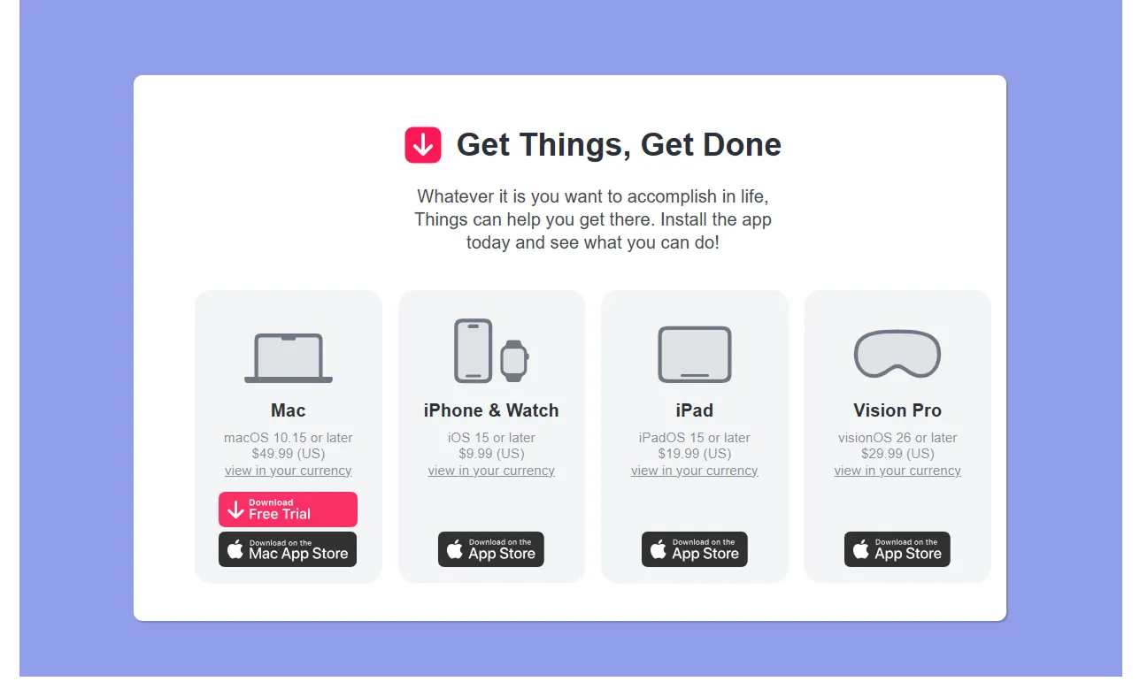 Things 3 Pricing