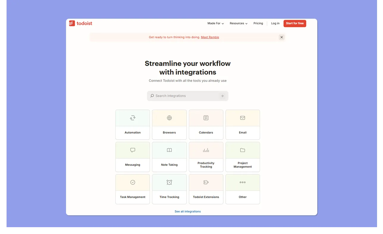 Todoist Intergrations