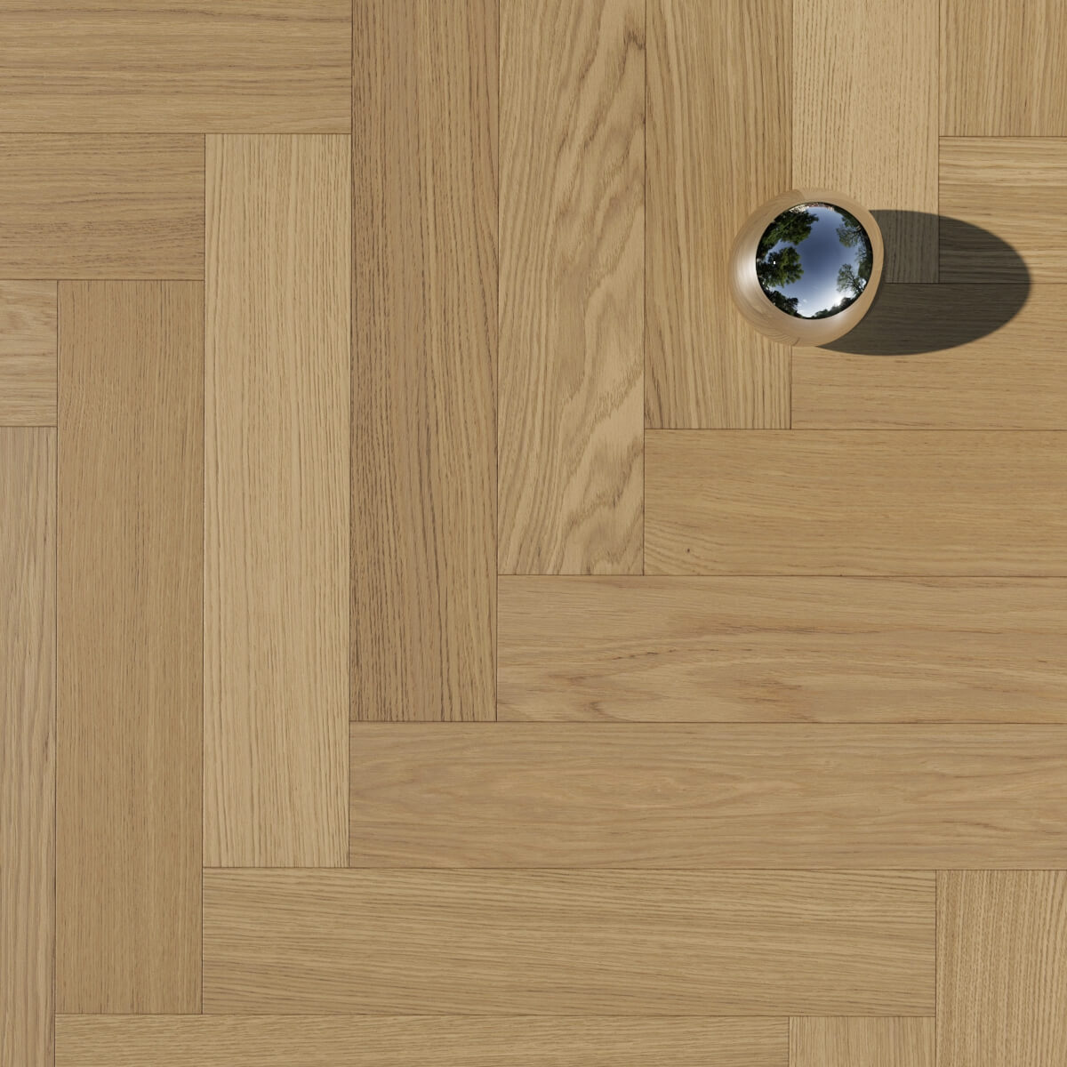 Oak floor herringbone