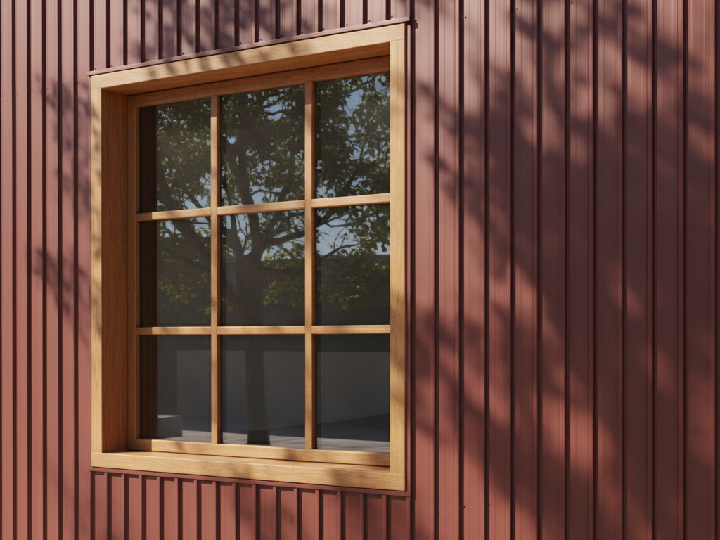 Corrugated metal for facade or roof