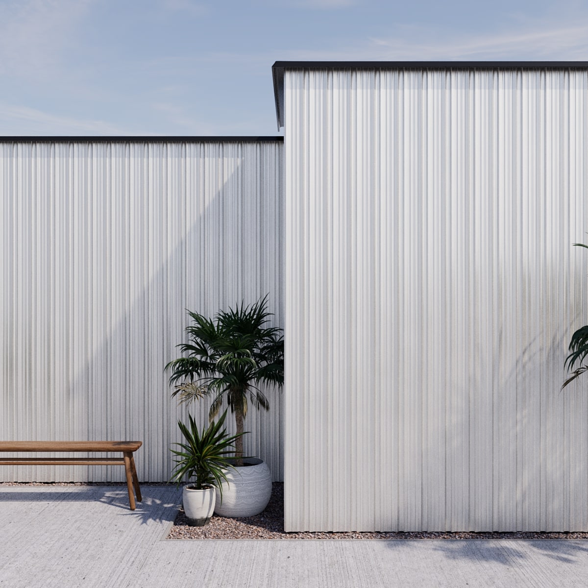 Corrugated Metal Facade