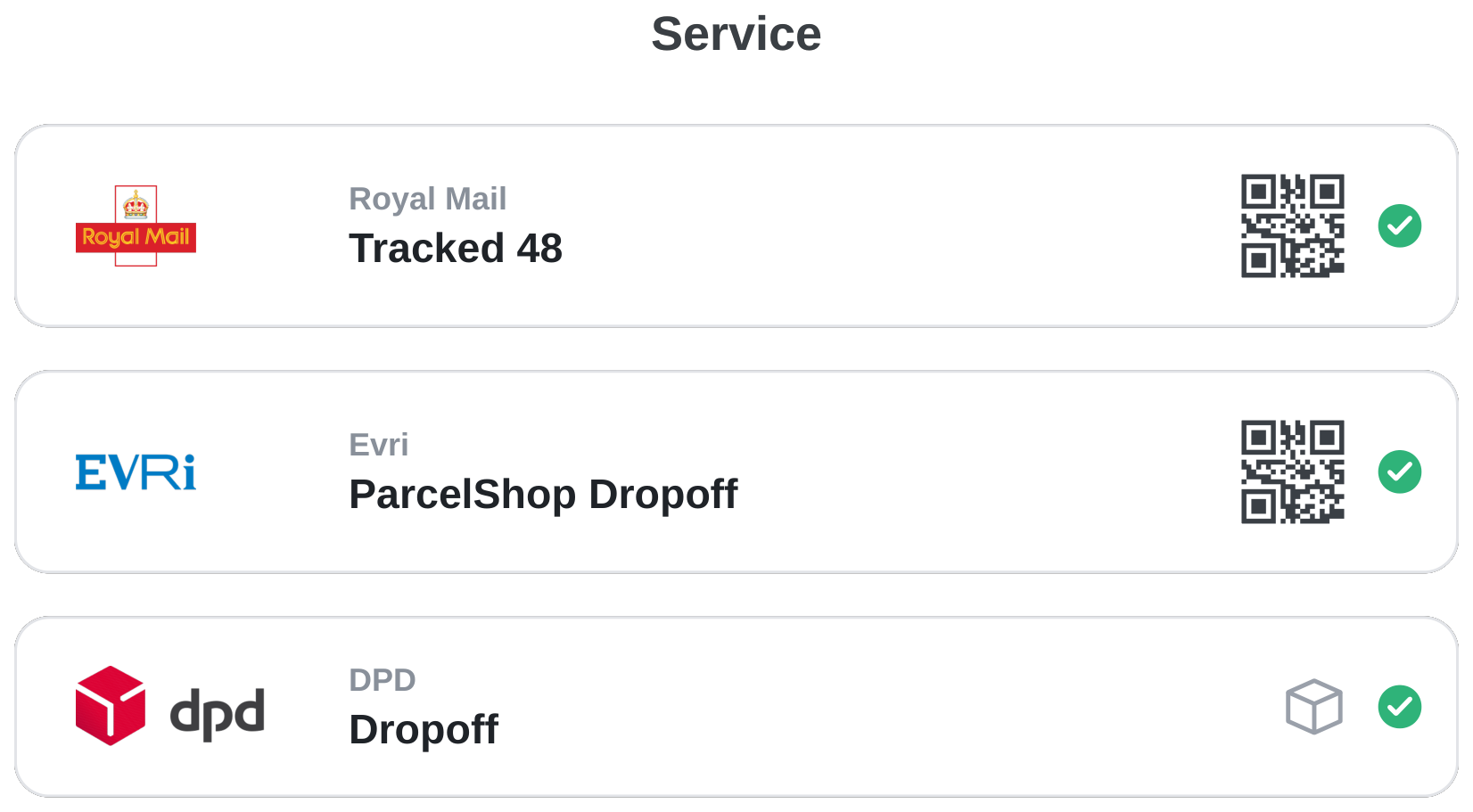 Return shipping rate selection
