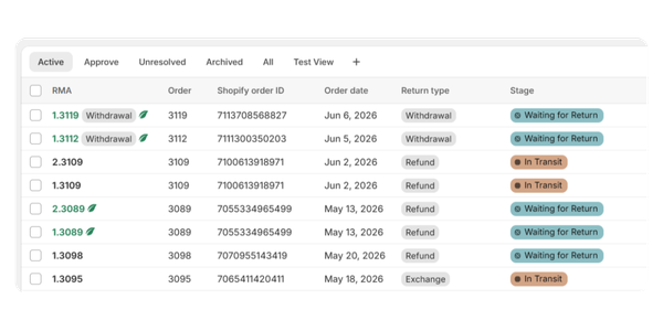 Unified dashboard showing returns and withdrawals together