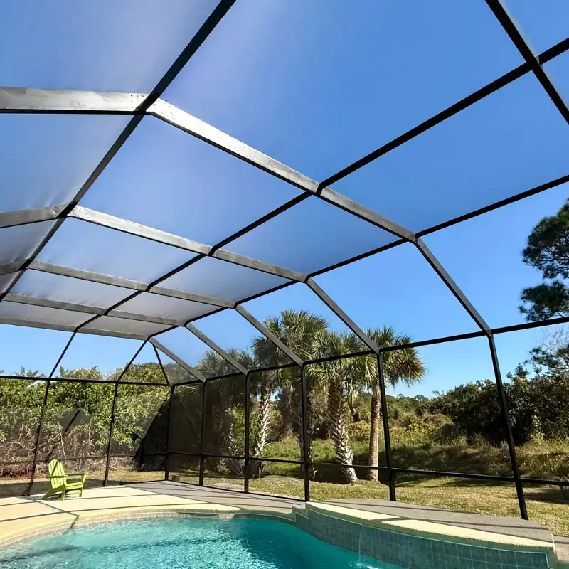 Modern horizontal wood slats providing sleek privacy on a contemporary deck - deck screening ideas