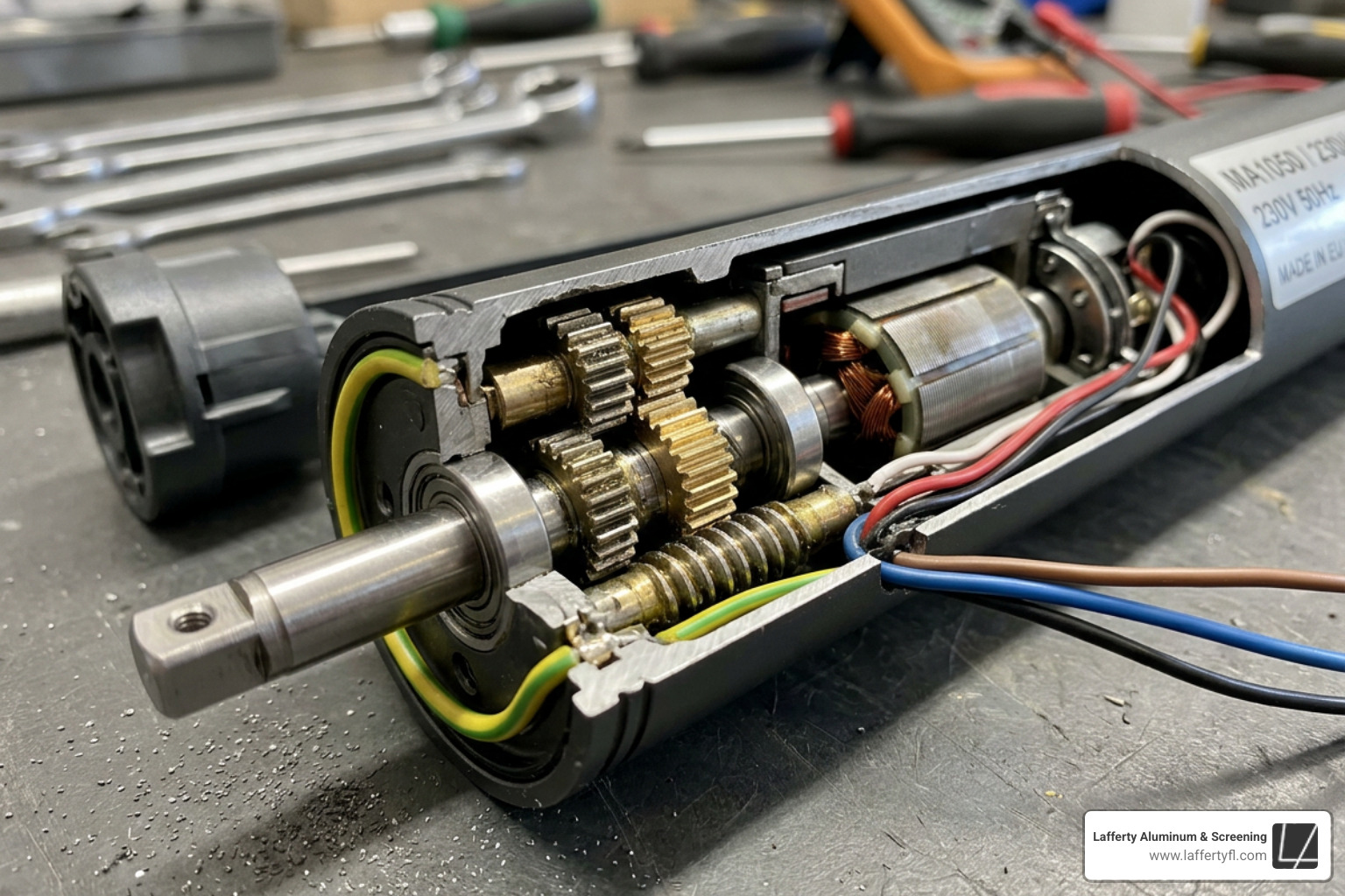 motorized awning motor assembly showing tubular motor and internal gears - motorized awnings motorized awning motor assembly showing tubular motor and internal gears - motorized awnings
