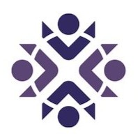 The Centre's logo; an abstract interpretation of four people (chevrons pointing inwards). It insinuates collaboration and inclusivitiy.