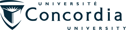 Concordia University logo with text 'Université Concordia University' and a stylized shield emblem.