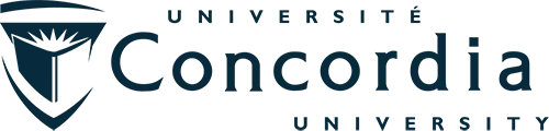 Concordia University logo with text 'Université Concordia University' and a stylized shield emblem.