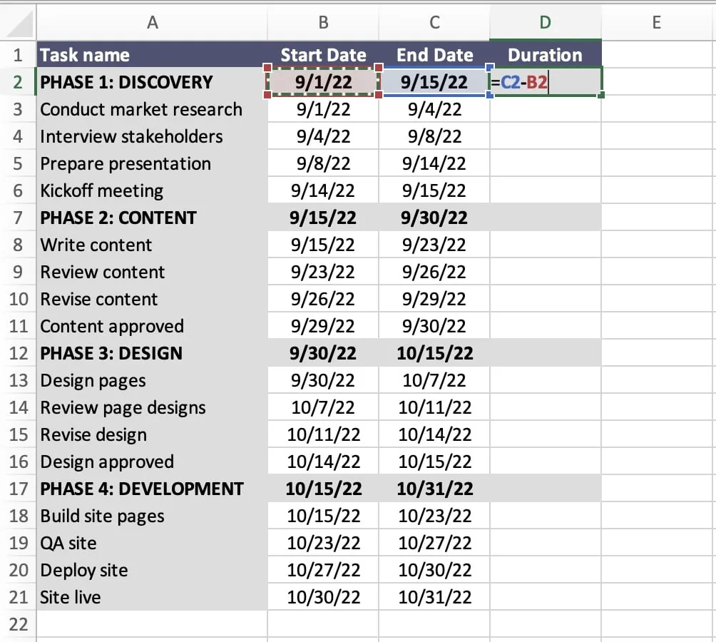 Apply formula for Duration column