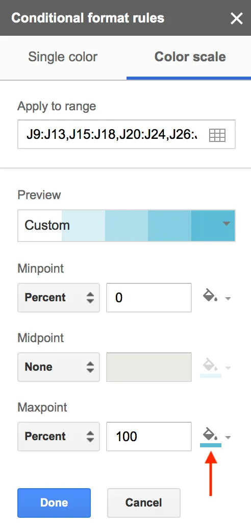 Apply conditional formatting to your Google Sheets gantt chart