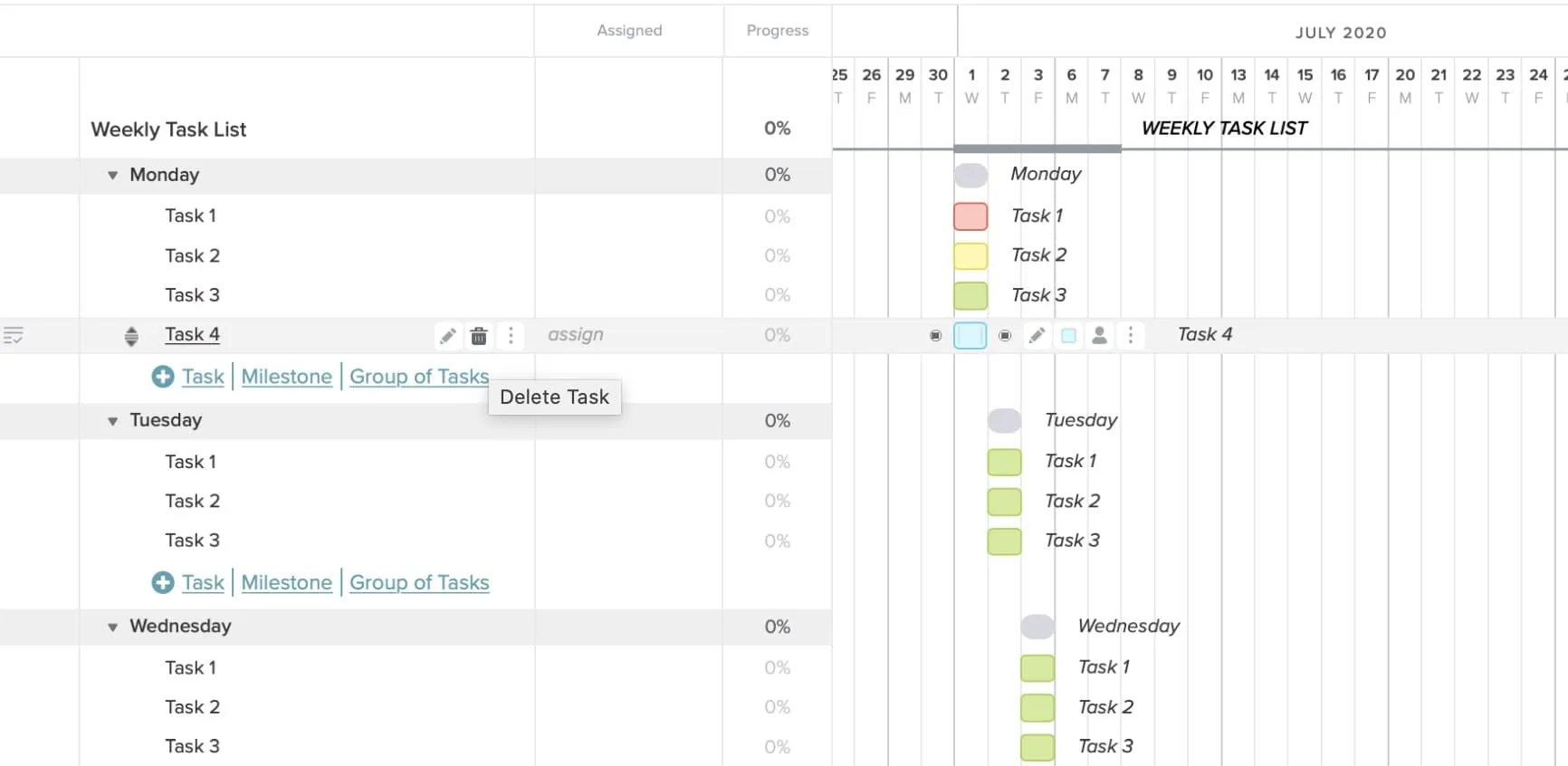 work assignment sheet